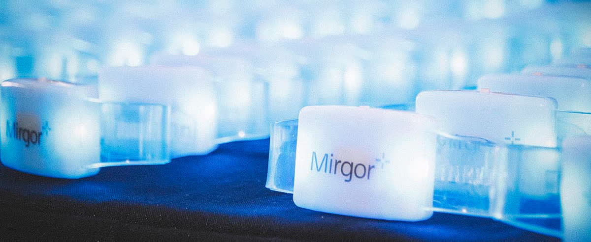 Corporate year-end party with LED bracelets